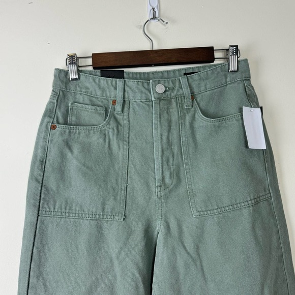 Blank NYC Green The Baxter Ribcage Straight Leg Button Fly Jeans NWT Size 28 - Picture 2 of 9